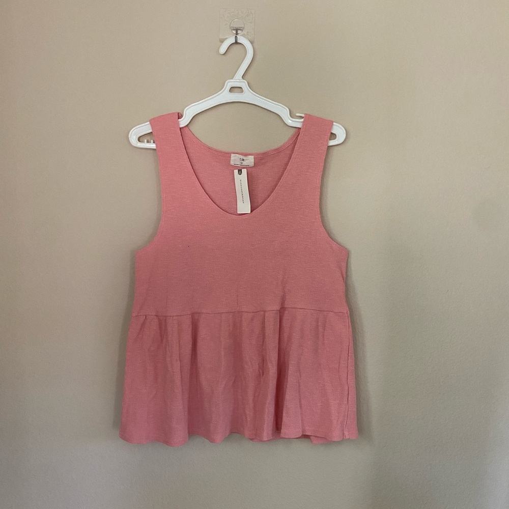 Anthropologie Pink peplum top
